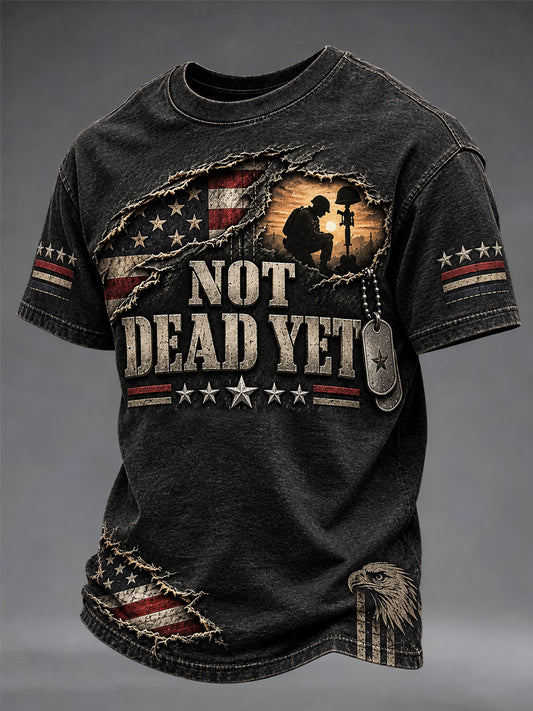 Men's Vintage-Style Veteran Graphic Short Sleeve T-shirt
