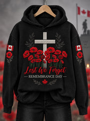 Women's Lest We Forget Canada Remembrance Day Print Hoodie