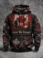 Men's Canada Remembrance Day Printed Casual Hoodie