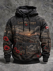 Men's Canada Remembrance Day Printed Casual Hoodie