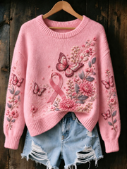 Women's Breast Cancer Crew Neck Sweater