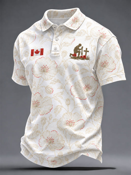 Men's Canada Remembrance Day Print Casual Top