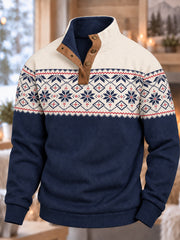 Men's Nordic Norway Art Printed Four-button Hoodie
