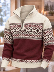 Men's Nordic Norway Art Printed Zip-Up Hoodie