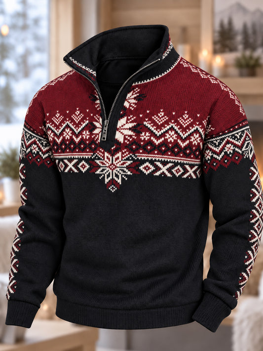 Men's Nordic Norway Art Printed Zip-Up Hoodie