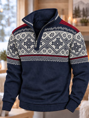 Men's Nordic Norway Art Printed Zip-Up Hoodie