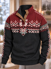 Men's Nordic Norway Art Printed Four-button Hoodie