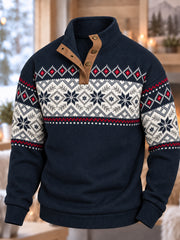 Men's Nordic Norway Art Printed Four-button Hoodie