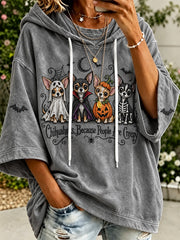 Women’s Halloween Costume Dog Pattern Design Casual Hoodie