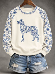 Women's Great Dane Chinese-style floral print sweatshirt