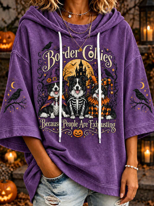 Women’s Halloween Costume Dog Pattern Design Casual Hoodie