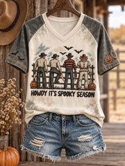 Women's Western Halloween Art Printed T-shirt