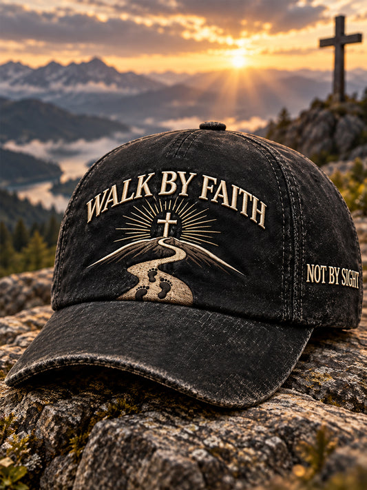 Unisex Walk By Faith Not By Sight Cross Faith Hat