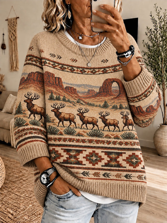 Women's Cozy Knit Western Sweater