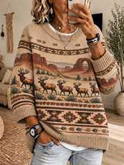 Women's Cozy Knit Western Sweater