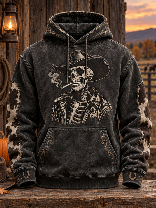 Men's Western Halloween Art Printed Hoodie