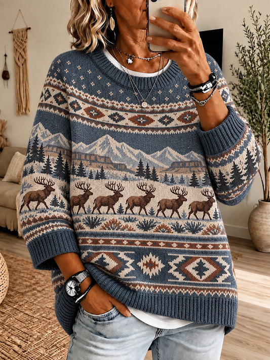 Women's Cozy Knit Western Sweater