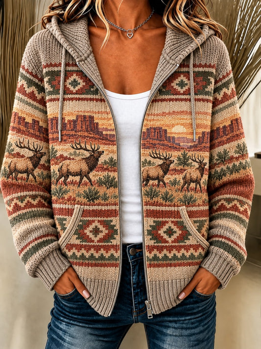 Women's Cozy Knit Western Hoodie