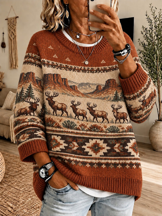 Women's Cozy Knit Western Sweater