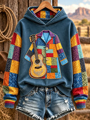 Women's colorful coat and country music guitar hoodies