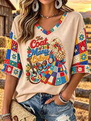 Women's "Coat of Many Colors" Country Music V-Neck T-Shirts
