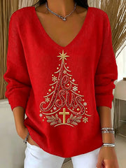 Women's Christmas Print Casual Top