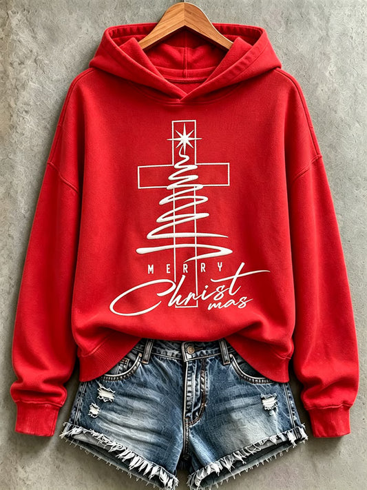 Women's Christmas Print Casual Hoodie