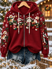 Women's Christmas Zip-Up Hoodie