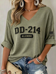 Women's DD-214 Alumni Print Waffle T-shirt