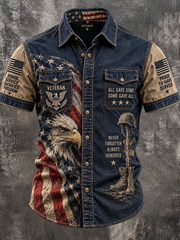 Men's Retro Veterans Day Art Print Shirt