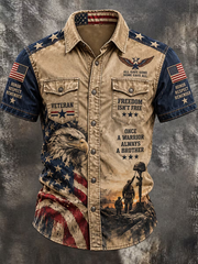 Men's Retro Veterans Day Art Print Shirt