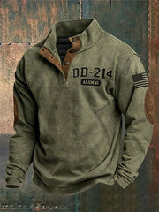 Men's DD-214 Alumni Print Four-button Hoodie