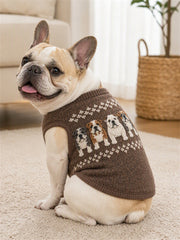 Vintage Bulldogs Isle Pattern Print Pet Sleeveless Vest