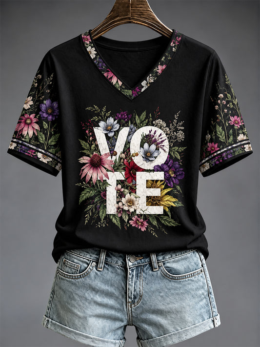 Women's VOTE Print Casual T-shirt