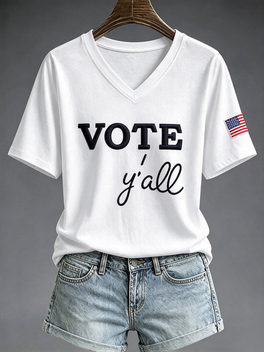 Women's VOTE Print Casual T-shirt