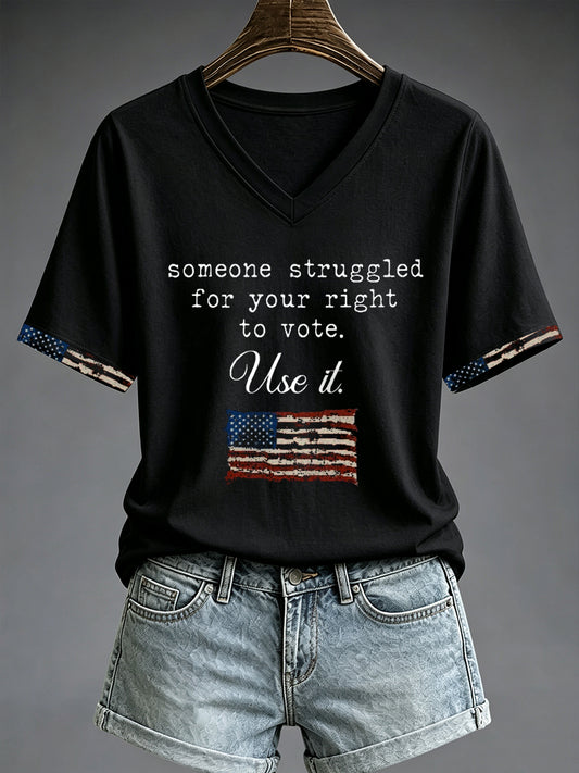 Women's VOTE Print Casual T-shirt