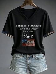 Women's VOTE Print Casual T-shirt
