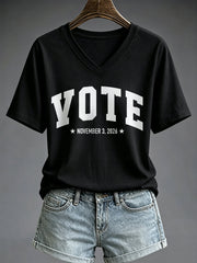 Women's VOTE Print Casual T-shirt