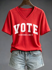 Women's VOTE Print Casual T-shirt