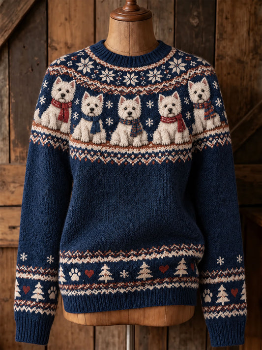 Women's Christmas Westie Sweater