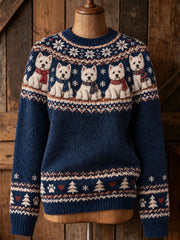 Women's Christmas Westie Sweater