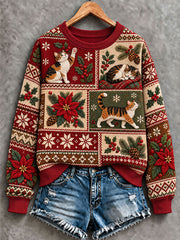 Women's Funny Cat Art Regular Sweatshirt