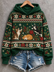 Women's Funny Cat Art Regular Sweatshirt