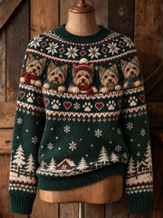 Women's  Christmas Yorkshire Terrier Sweater