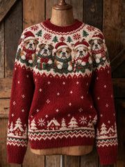 Women's Christmas  Dogs Print Sweater