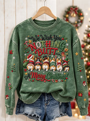 Women's We Wish You Nothing Butt A Merry Christmas Corgi Dogs Print Sweatshirt