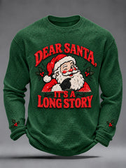 Men's Christmas Santa Claus Art  Waffle Long Sleeve T-Shirt