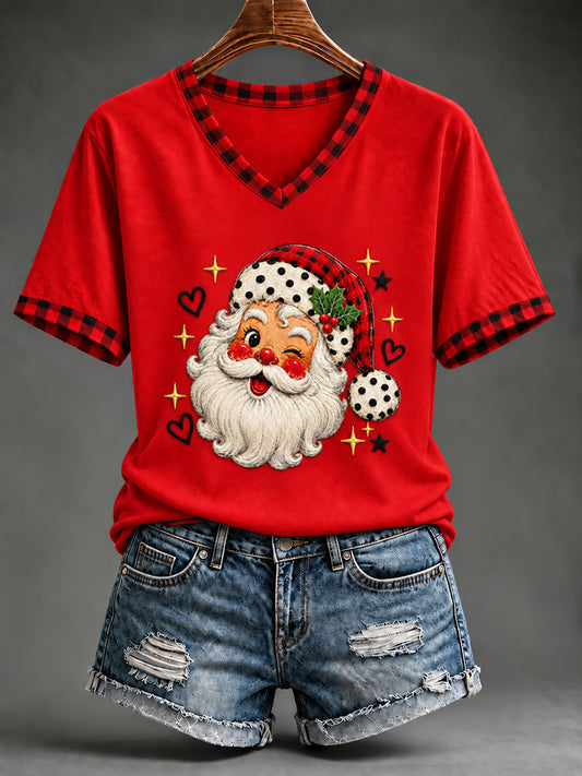 Women's Christmas Santa Claus Short-Sleeved T-Shirt