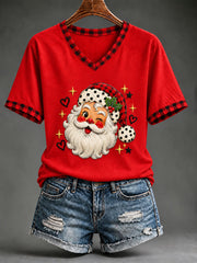 Women's Christmas Santa Claus Short-Sleeved T-Shirt