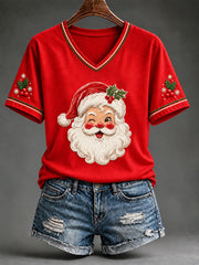 Women's Christmas Santa Claus Short-Sleeved T-Shirt